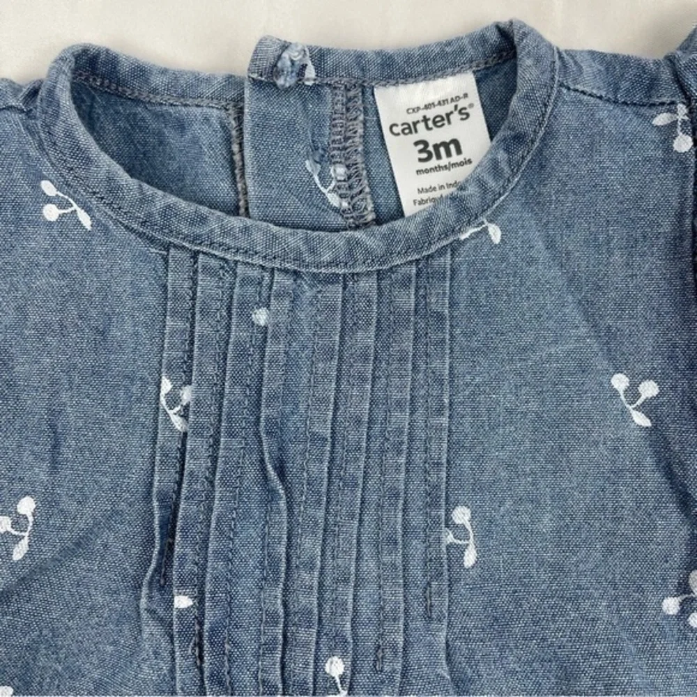Carter’s Baby One Piece Shorts Romper | 3 Months | Blue